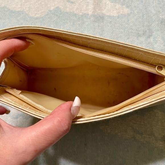 Vegan Faux Leather Makeup Cosmetic Bag Tan - Picture 6 of 9